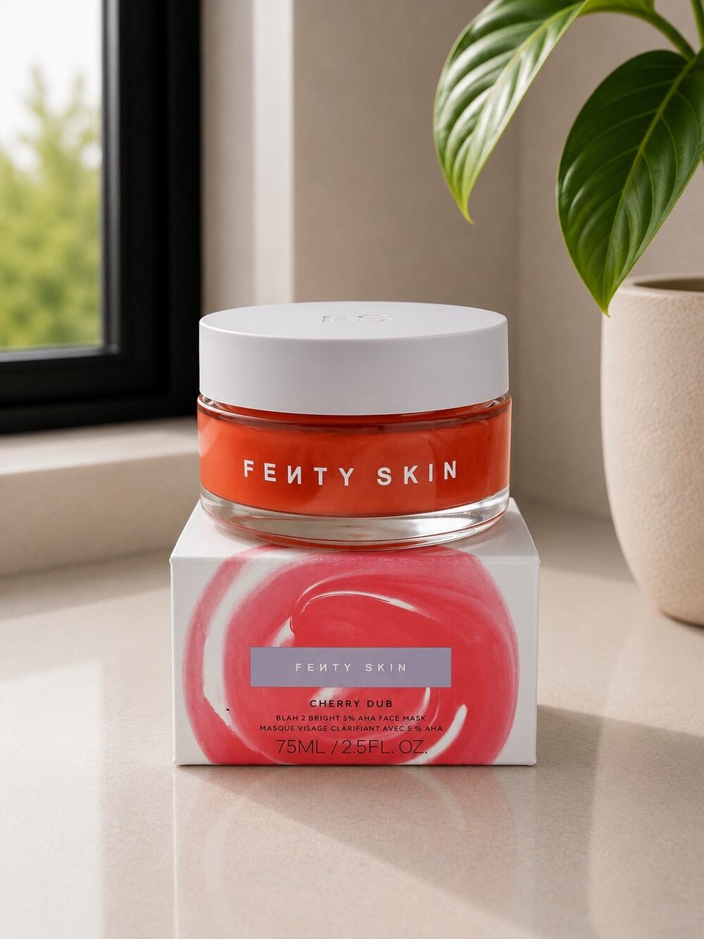 $39 New Fenty Skin Cherry Dub Blah 2 Bright 5% AHA Face Mask 75mL